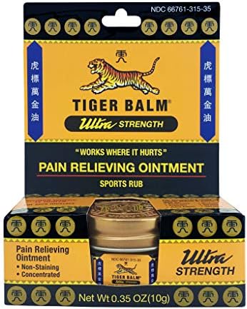 Tiger Balm Pain Relieving Ultra Strength, 10g – Soothing & Ultra Strength Muscle Rub Ointment – Non-Staining Sports Muscle Rub - 1