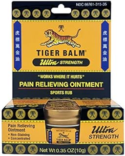 Tiger Balm Pain Relieving Ultra Strength, 10g – Soothing Ointment – Ultra Strength Muscle Rub Ointment – Non-Staining Sports Muscle Rub