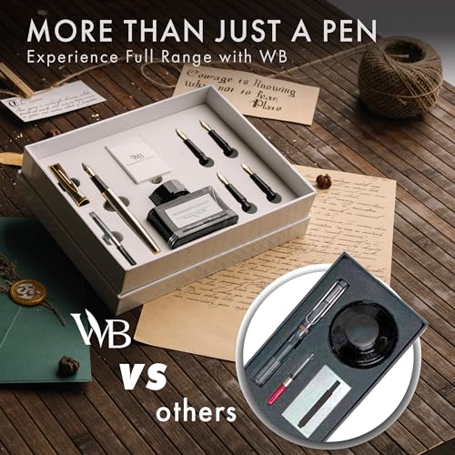 Image of Wordsworth & Black Luxury Fountain Pen Set for Writing, 6 Nibs, Silver Chrome