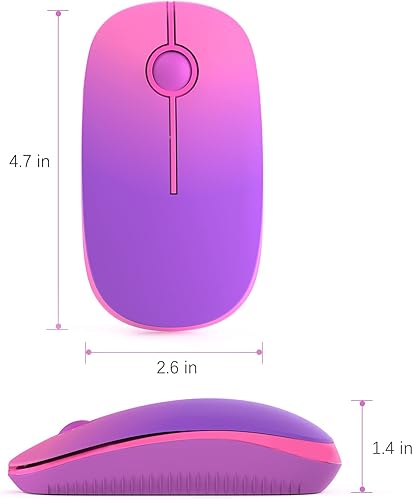 Miniatura 6 de Unipows Mouse inalámbrico Ratón de computadora portátil delgado de 2.4 G con nano receptor, ratones ópticos móviles de menos ruido para laptop, PC,