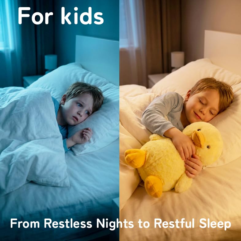 Image of Niuniu Daddy Weighted Stuffed Animals, 14 in 3.5 lbs, Duck Plush for Kids | Heavy sensory lap pad, lying body pillow for sleeping, machine wash, huggable plushies, soothing gift for kids and adults