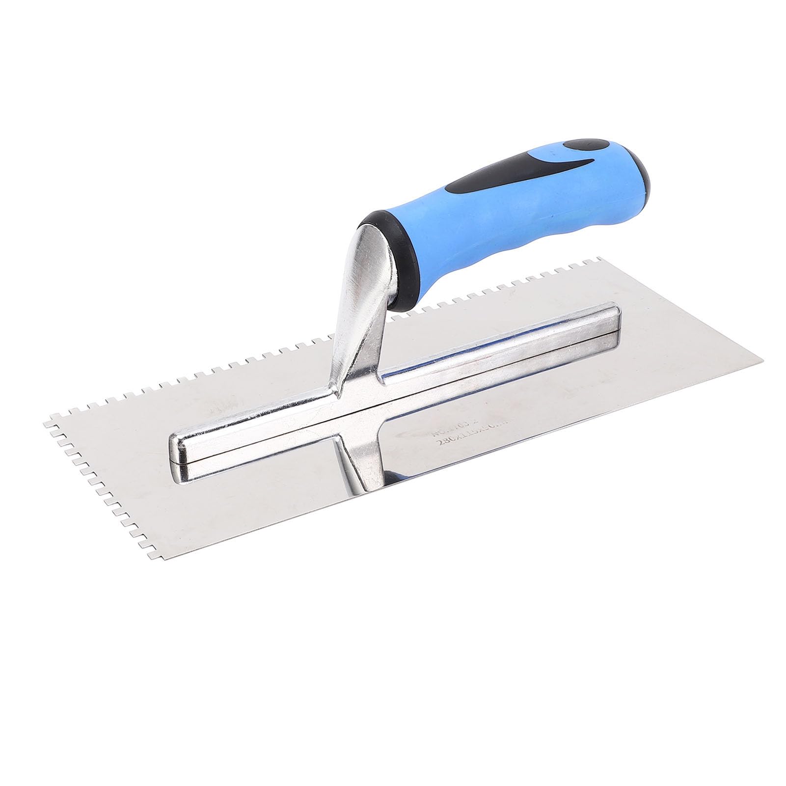 Paletina dentada cuadrada de 4 mm, paleta manual profesional de acero inoxidable con mango ergonómico de goma para instalación de baldosas, pisos, paredes, mampostería, cem