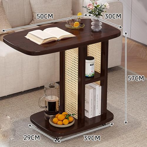 Table d'appoint roulante CSd à étagère de rangement et design mobile