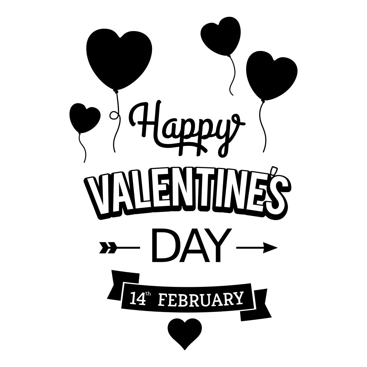 Happy Valentines Day Shop Window Sticker Retail Store Front Display Cafe Restaurant Bar Pub Club Vinyl Decal