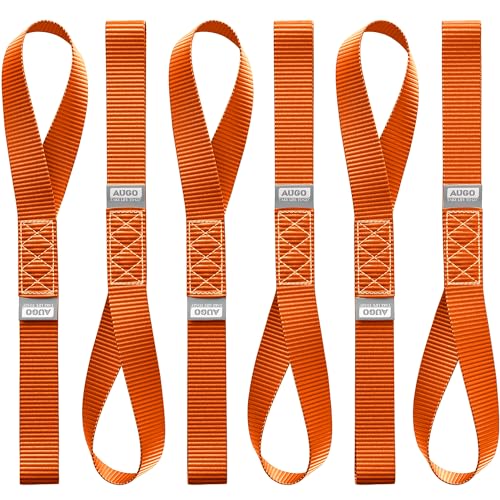 image for AUGO Heavy Duty Soft Loops –Pack of 6-1.5” x 17” Tie Down Anchor