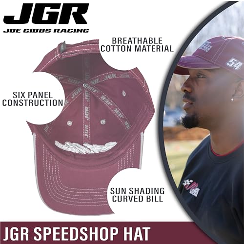 Gorra Joe Gibbs Racing de algodón burdeos con logo bordado miniatura 2