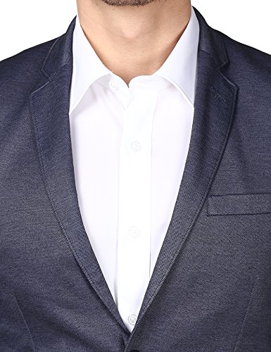 Image of Park Avenue Men Dark Blue Regular Fit Polyester Blend Suit