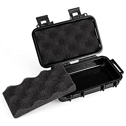 TOPINCN Étui de Rangement, Mousse Tampon intérieure Anti-poussière 2 Boucle en Forme de U Conteneur de Rangement en Plastique Portable Antichoc pour Cartes de crédit pour la randonnée(Le Noir, S) Cover