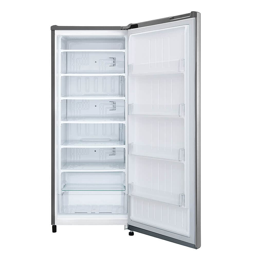 LG 20 In. W. 6 Cu. Ft. Single Door Upright Freezer With Direct Cooling In Platinum Silver Lrofc0605v on Fridge.com - View 3