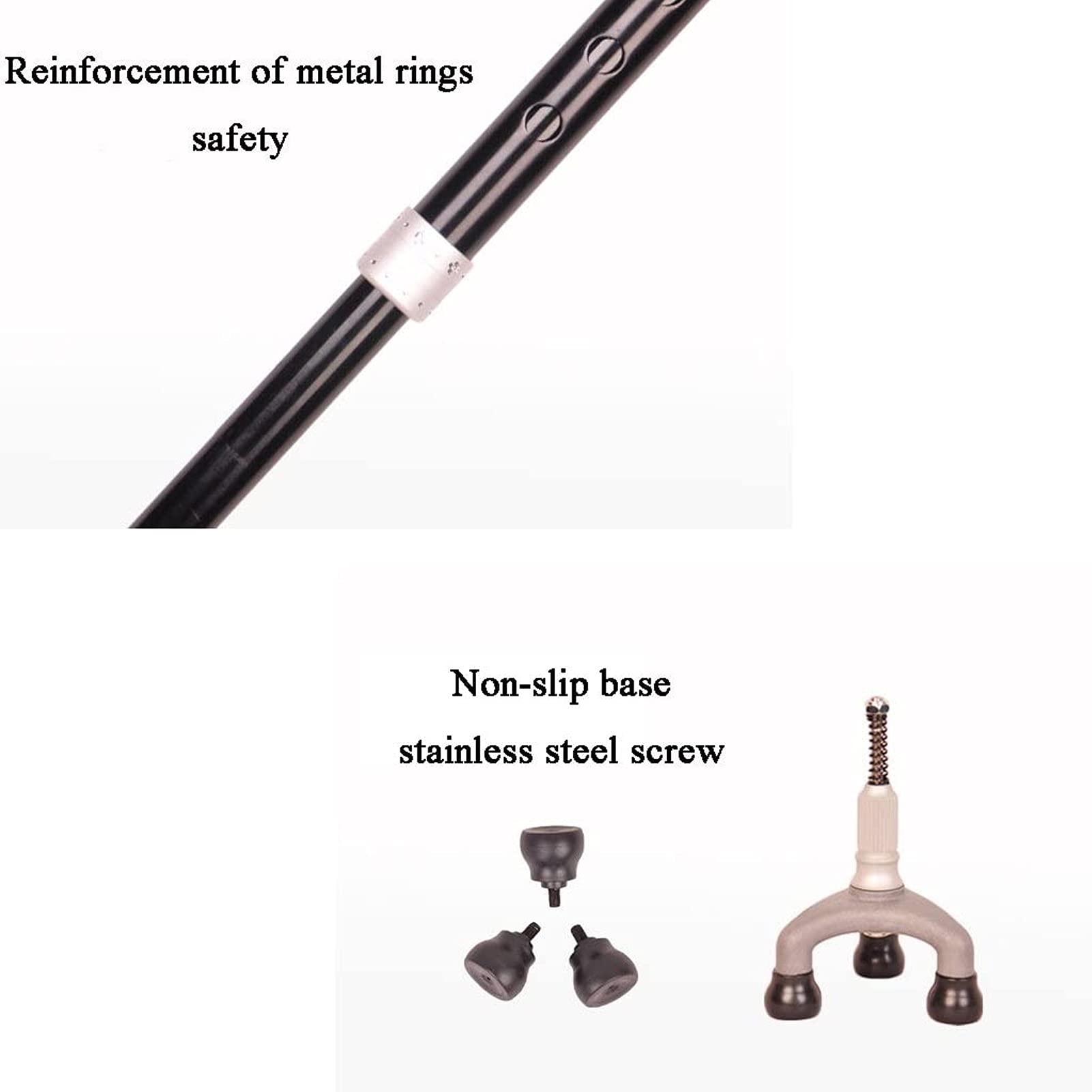 Cane plegable, bastón plegable ligero para hombres y mujeres, caminar bastón de bastón ajustable y duradero para viajes portátiles, equilibrio, equilibrio, ayuda de movilidad con mango ergonómico, cuá