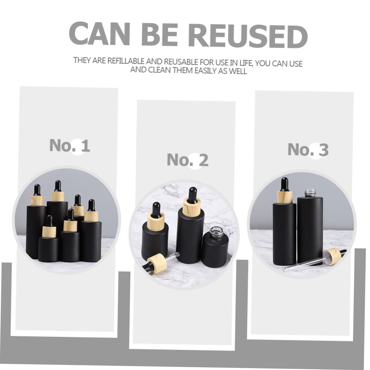 3 Juegos De Frascos Cuentagotas De Vidrio De Viaje De 50 Ml Rellenables para Aceites Esenciales (6 Unidades X 3)