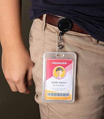 Image of FEDUS I.D. Card Retractable Holder Badge Yo Yo Clip [Pack of 3] (Black)