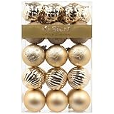 Busybee weihnachtskugeln 30 Stücke 6CM Ornamente für Weihnachtsbaum Champagner Christbaumkugeln Weihnachtsdekoration Kugeln Plastik Kunststoff