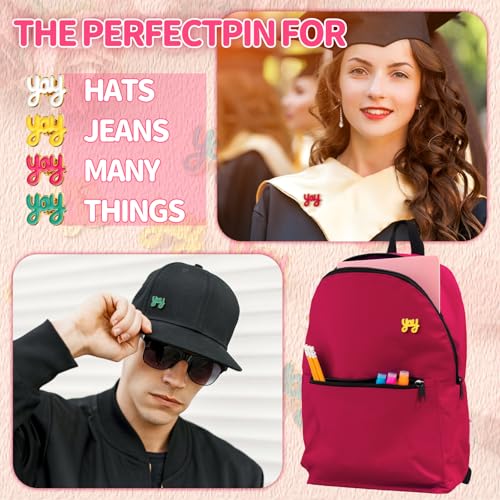Image of Knitgrip 24 Pcs Yay Enamel Pins Bulk Lapel Pin Alloy Brooches Pins Backpack Badges Brooch for Friends Clothing Decor Metal Badges Jackets Jeans Jewelry Accessories