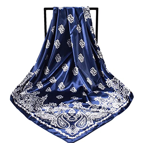 Scarf Silk Feeling Square Satin Head Hair Wrap Large Headwear Fashion Aesthetic Decoration for Women Girls2