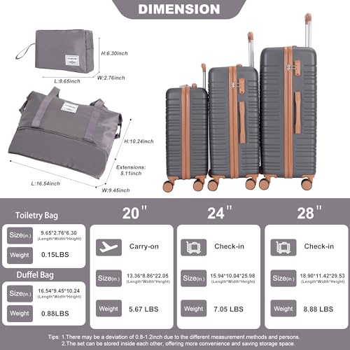 Image of 5-Piece Hardcase Luggage Sets 20 inch24 inch28 inch