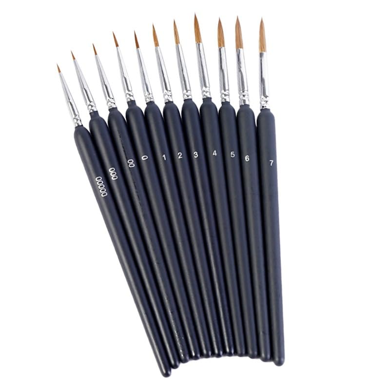Ensemble de pinceaux d'art Gouache 12 pièces en Cheveux Nylon