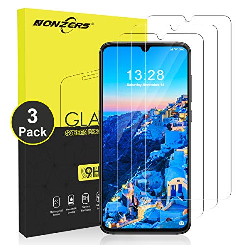 NONZERS Cristal Templado para Xiaomi Mi 9 [3 Unidades], 9H Dureza Vidrio Templado, Anti-arañazos, Sin Burbujas Fácil Instalación, Ultrafino, HD Clear Protector de Pantalla para Xiaomi Mi 9