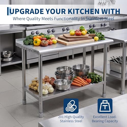 Image of IDEALHOUSE Stainless Steel Work Table, Metal Kitchen Prep Table 30x24x35in