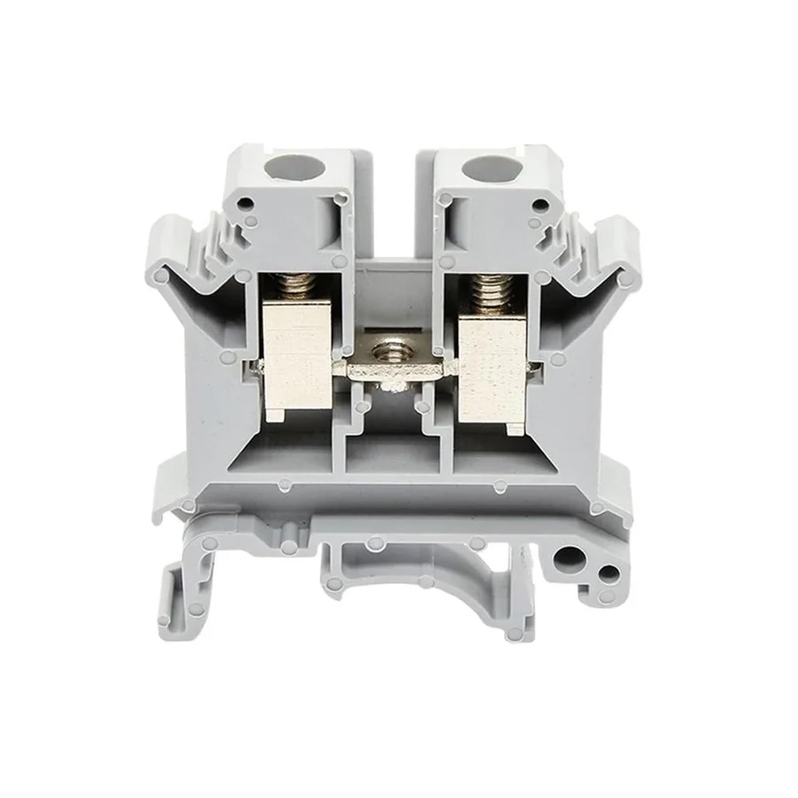 10Pcs UK-6N Din Rail Terminal Block Universal Class Connector Screw Connection Terminal Strip Block UK6N Wire Conductor(Gray)