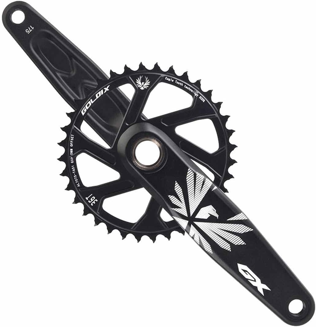 Rower Górski Kwadratowy Mechanizm Korbowy 170mm/175mm 30/32/34/36/38T Pojedyncza Tarcza MTB Mechanizm Korbowy Zestaw Ramion Korby Ze Stopu Aluminium, 9-12 Prędkości (Color : 32t, Size : 170mm)