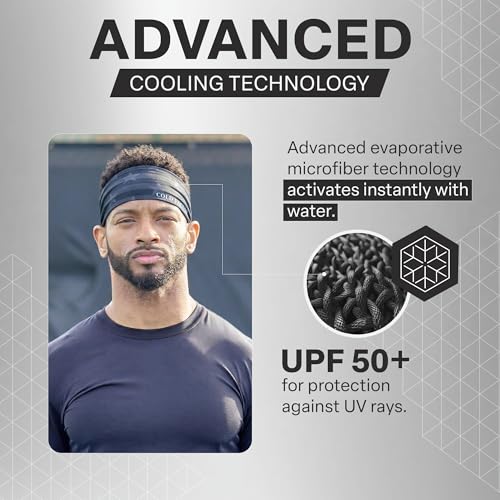 Image of COLD FACTOR Cooling Headband for Women and Men - UPF 50+ Advanced Evaporative Comfort, Instant Cooling Sweatband for Outdoor Sports, Fitness, Yoga, Hiking, Running, and Workout