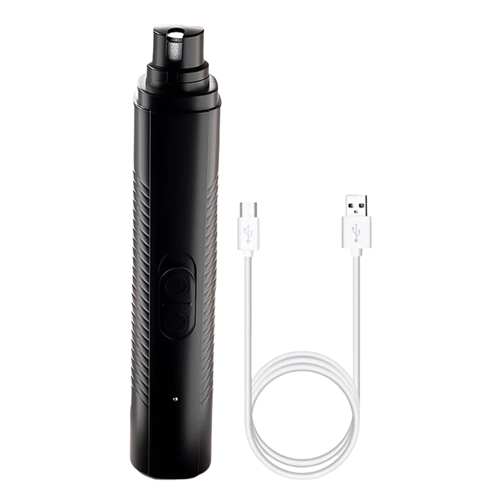 Nagelschere für Haustiere, Haustier-Nagelschleifer, Hundepfotenschneider, kabelloser LED-Elektrohund, leiser Katzennagel, professionelles Pflegewerkzeug for C(Black)