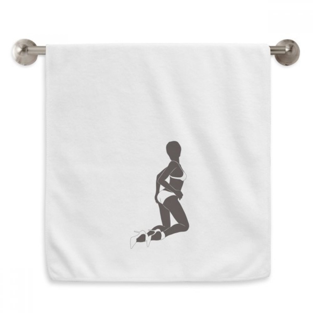 Serviette de toilette silhouette bikini adieu irritations visage blanc 13x29