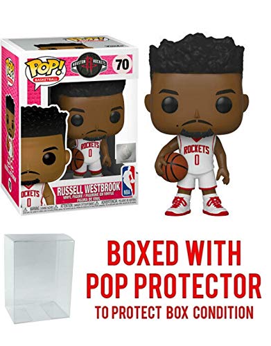 Russell Westbrook Houston Rockets White Jersey #70 Pop Sports NBA Action Figure (Bundled with Pop Protector to Protect Display Box)