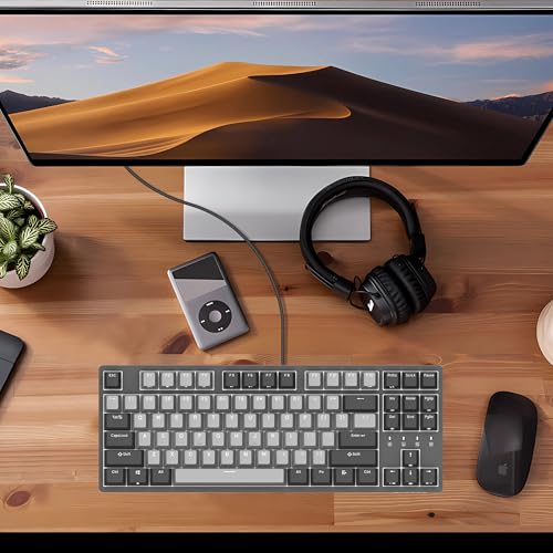 Image of Durgod Taurus K320 TKL Mechanical Gaming Keyboard - 87 Keys - Double Shot PBT - NKRO - USB Type C (Cherry Brown, Corona (White Backlit))