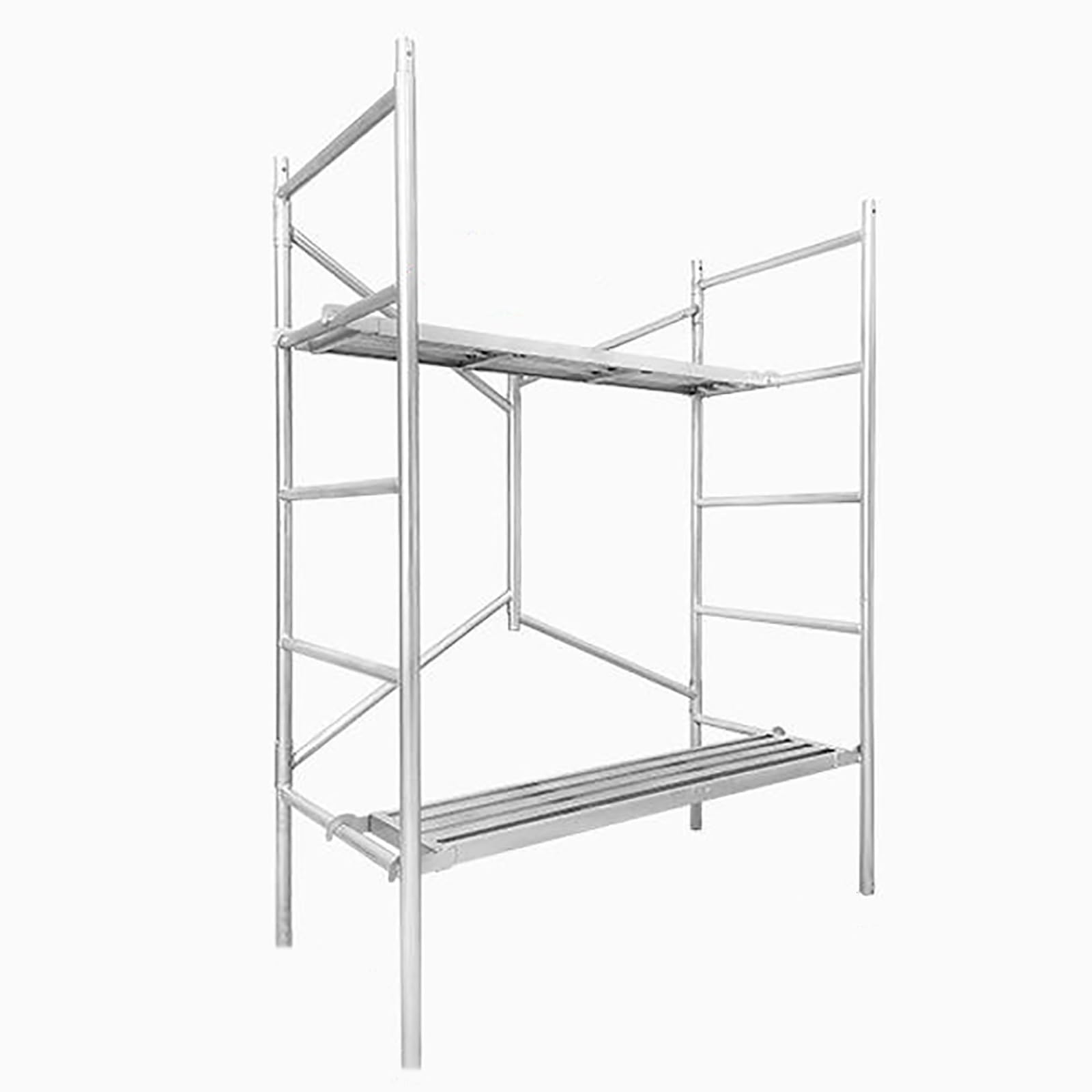 Scala per ponteggi Mobile, Piattaforma per ponteggi in Acciaio Pieghevole, Superficie Antiscivolo per la Pulizia, la Pittura e la Decorazione di pareti Alte, Ideale per progetti di cartonges