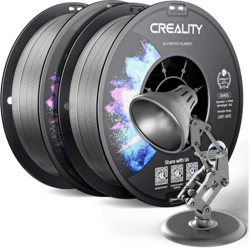 Image of Official Creality PETG 3D Printer Filament 1.75mm 2KG (4.4lbs), High Precision, Strong Toughness, Odorless, Better Flow, Moistureproof 3D Printing CR PETG Filament, Grey+Grey (Pack of 6)