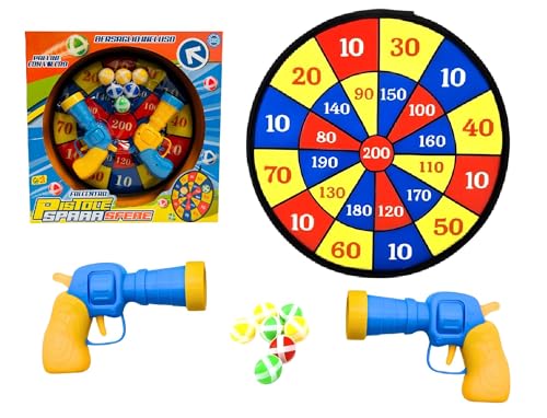 Pistola de juguete con diana, juego de 2 pistolas con dianas y 6 bolas pegadizas, juego de dardos y dardos de tiro al objetivo, tablero de tiro a signo para niños adultos, pistola fusil, juguete