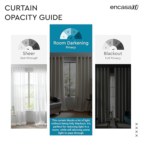Image of Encasa XO Door Cotton Curtains, Light Filtering Drapes Azul Blue