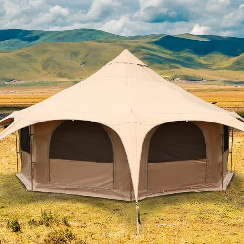 LVUYOYO Canvas Bell Tent for Family Camping