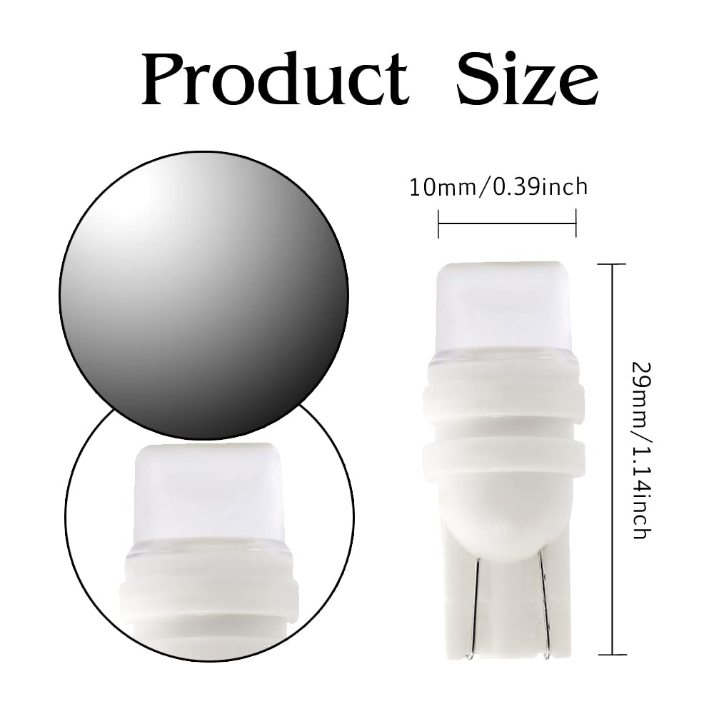 OtpOutopa Guage Cluster Speedometer Light Bulbs Super Bright 194 192 168 2825 2827 921 LED Bulbs T10 2835 1SMD Led Dashboard Dash Cluster Speedmeter Instrument Panel LED Light Bulbs (White,4PCS)