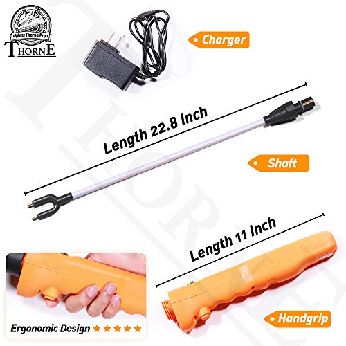 West Thorne Pro Livestock Prod, Newest Waterproof Cattle Prod Stick With Led Light,Rechargeable Electric Livestock Prod For Cow Pig Goats And More (33.8In) #TOP2