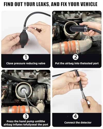 Image of Universal Easy Intake Adapter for Smoke Machine Automotive, Inflatable Air Bladder for 12V Vehicle Pipes Fuel Leakage Detector Diagnositc Tester