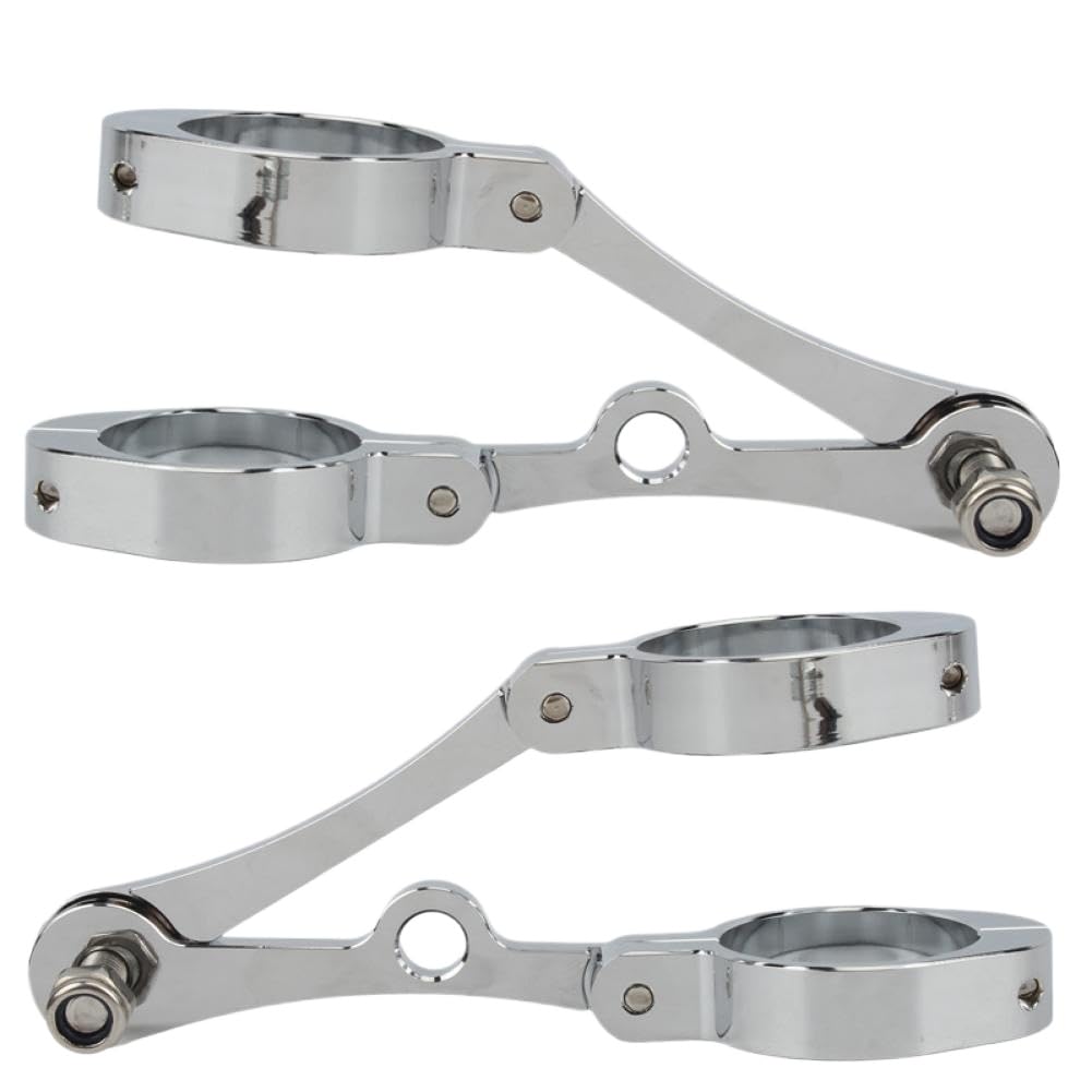 Supporto Universale Faretto Moto CNC Morsetto Tubo Forcella 39-41mm Compatibile Con Cafe Racer(Silver 1Pairs)
