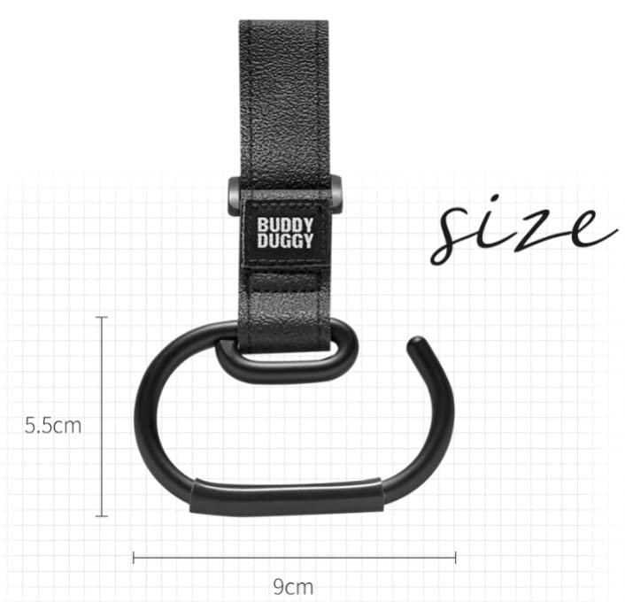 Miniatura 7 de Gancho antideslizante para cochecito para colgar bolsas de pañales, monedero, compras en cochecitos buddyduggy