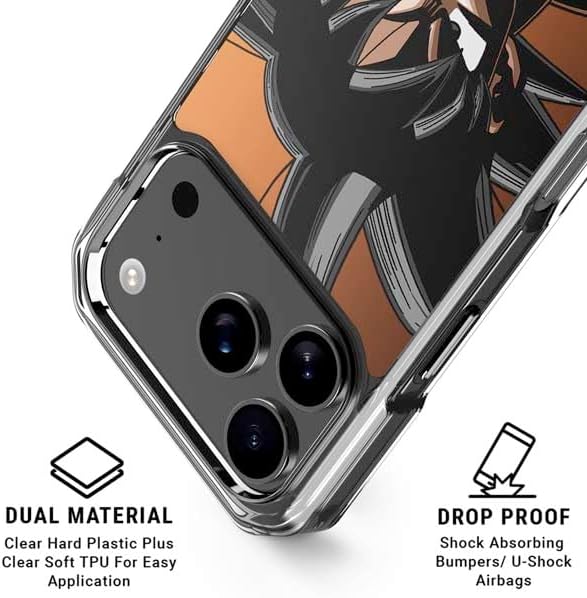 Skinit Clear Phone Case Compatible with iPhone 17 Pro Max - Officially Licensed Dragon Ball Z Goku Portrait Design