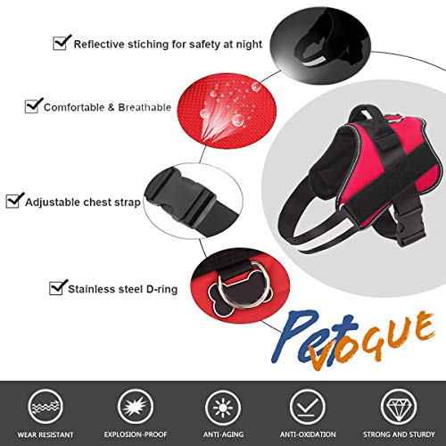 Image of PetVogue Dog No Pull Harness Body Belt | Reflective Dog Vest Oxford Fabric | Soft Padded Easy Control Dog Chest Neck Belt | No More Pulling Or Choking | for Small Medium Large Dogs - Size-Small, Red