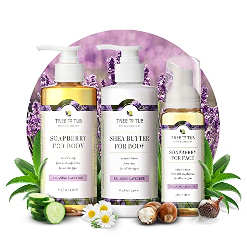 Tree To Tub Lavender Shea Butter Body Lotion For Dry Skin & Sensitive Skin Face Wash For Dry Skin & Ph Balanced Hydrating Lavender Body Wash For Women & Men W/Organic Shea Butter, Natural Aloe Vera… #TOP7