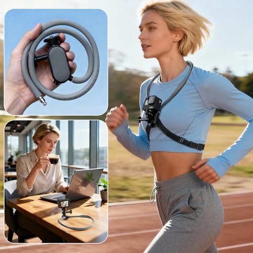 Hamillar Neck Mount for Action Camera Necklace Holder with Fixing Chest Strap for GoPro Hero 12/11/10/9, for DJI OSMO 360/Nano/Action 6/5 Pro/4, for Insta360 Ace Pro 2-5126 - image 4
