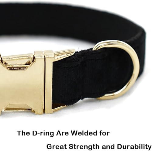 Miniatura 5 de Love Dream Collar de perro Bowtie, collares de terciopelo para perro con hebilla de metal desmontable con corbatín, collares ajustables suaves y