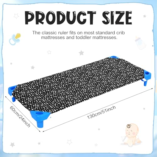 Image of Peryiter 6 Pcs Cot Sheets for Daycare Standard Size 24 inch x 51 inch Toddler Nap Mat Sheets Star Pattern with Corner Elastic Loops Breathable Bed Fitted Cot Crib for Preschool Child Kid Boy Girl (Black)
