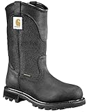 Carhartt Women's Waterproof Soft Toe Wellington, Black Oil Tanned, 8 US