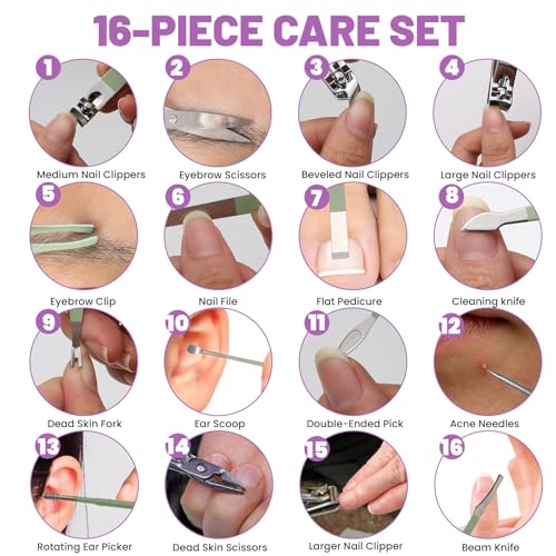 Ensemble professionnel de coupe-ongles en acier avec étui rigide - 4