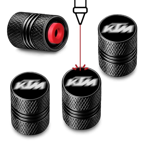 Image of Metal Tyre Valve Caps (Set of 4) | Laser Engraved | Anti-Leak O-Ring | Stylish Air Stem Covers | Universal Fit | Compatible with K-K-TT-M Motorcycles - Duke 125, 200, 250, 390, RC Series & More