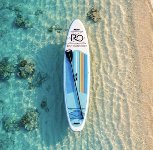 Image of Roc Inflatable Stand Up Paddle Board 10' 6 inch with Premium SUP Paddle Board Accessories, Wide Stable Design, Non-Slip Comfort Deck for Youth & Adults